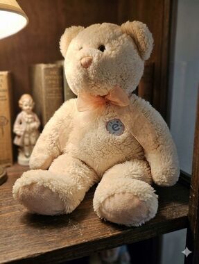 Ty Beanie Buddy E-Bear Cream Teddy Bear 10th Anniversary eBay Exclusive Large 14